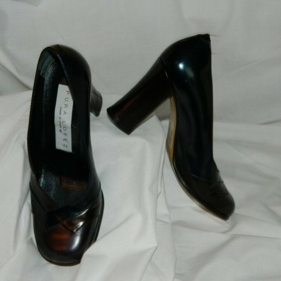 Pura Lopez High Heel Round Toe Pumps in Multi-Colored Shimmering Leather  US 6 - Picture 11 of 13